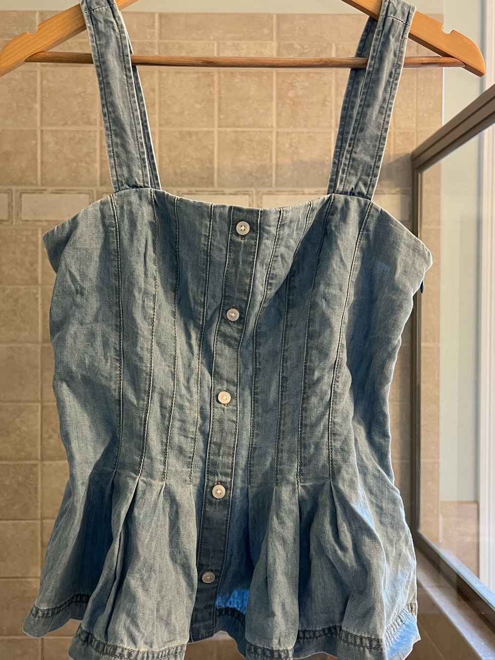 Veronica Beatd Laura Denim Peplum top - Picture 6 of 9